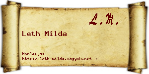 Leth Milda névjegykártya